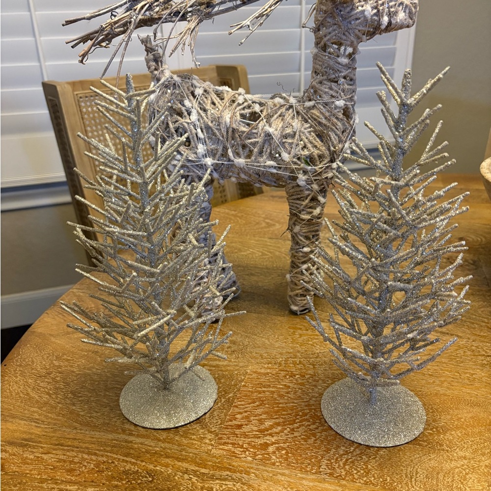 Silver Glitter Holiday Tree Decoration